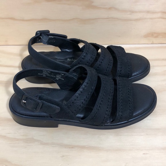 rockport black sandals